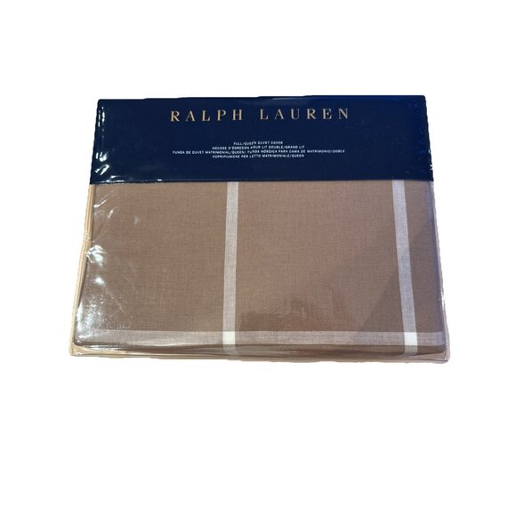 Ralph Lauren Modern Equestrian Full Queen Queen Duvet Cover - Camel NEW - Picture 2 of 3